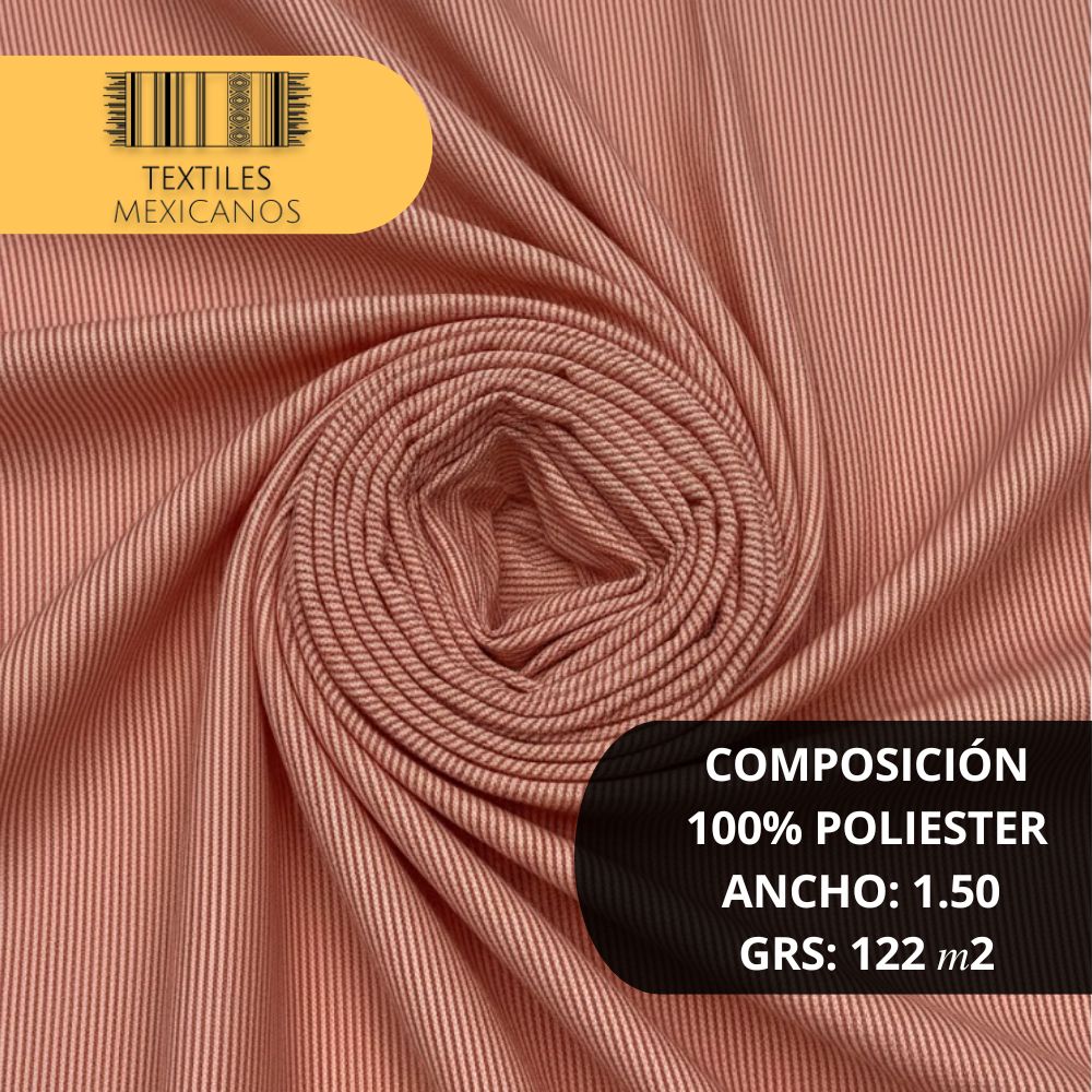 Tela Mil Rayas 100% Poliéster | Ligera, Resistente y Versátil (Ancho 1.50 m | 122 g/m²)