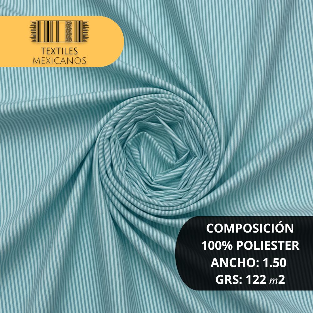Tela Mil Rayas 100% Poliéster | Ligera, Resistente y Versátil (Ancho 1.50 m | 122 g/m²)