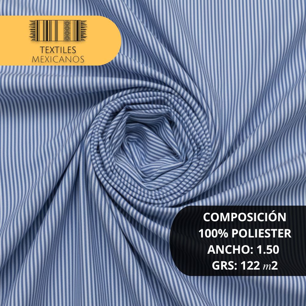 Tela Mil Rayas 100% Poliéster | Ligera, Resistente y Versátil (Ancho 1.50 m | 122 g/m²)