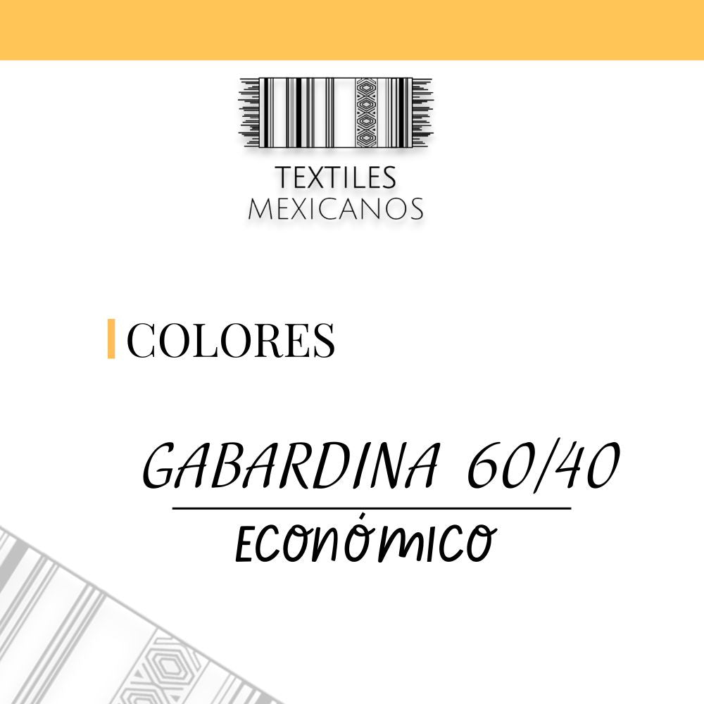 Tela Gabardina 60/40 | Resistente, Suave y Versátil (Algodón/Poliéster | Ancho 1.70 m | 232 g/m²)