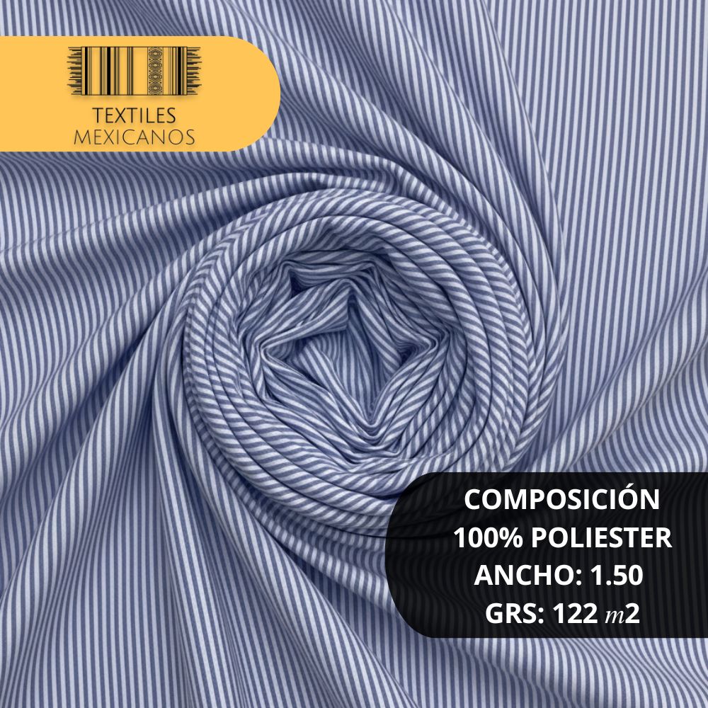 Tela Mil Rayas 100% Poliéster | Ligera, Resistente y Versátil (Ancho 1.50 m | 122 g/m²)