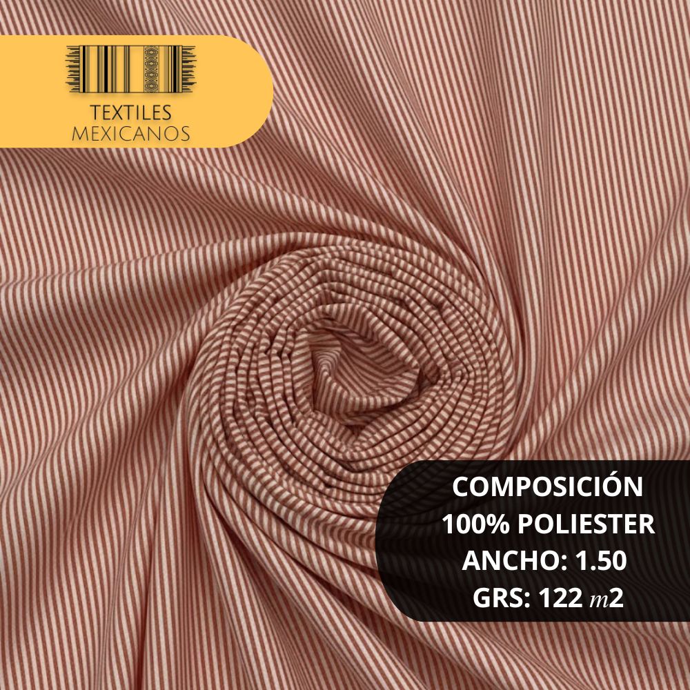 Tela Mil Rayas 100% Poliéster | Ligera, Resistente y Versátil (Ancho 1.50 m | 122 g/m²)
