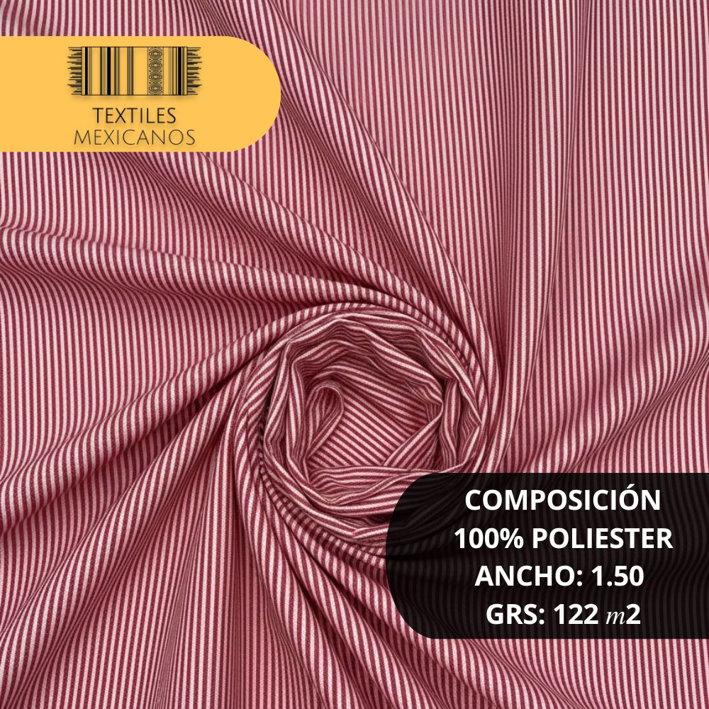 Tela Mil Rayas 100% Poliéster | Ligera, Resistente y Versátil (Ancho 1.50 m | 122 g/m²)