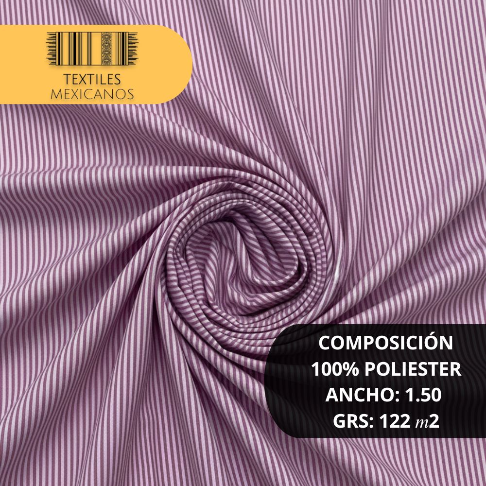 Tela Mil Rayas 100% Poliéster | Ligera, Resistente y Versátil (Ancho 1.50 m | 122 g/m²)