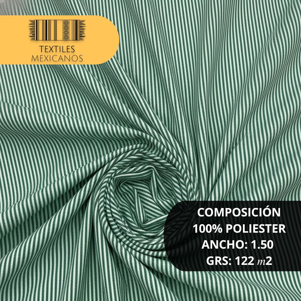 Tela Mil Rayas 100% Poliéster | Ligera, Resistente y Versátil (Ancho 1.50 m | 122 g/m²)