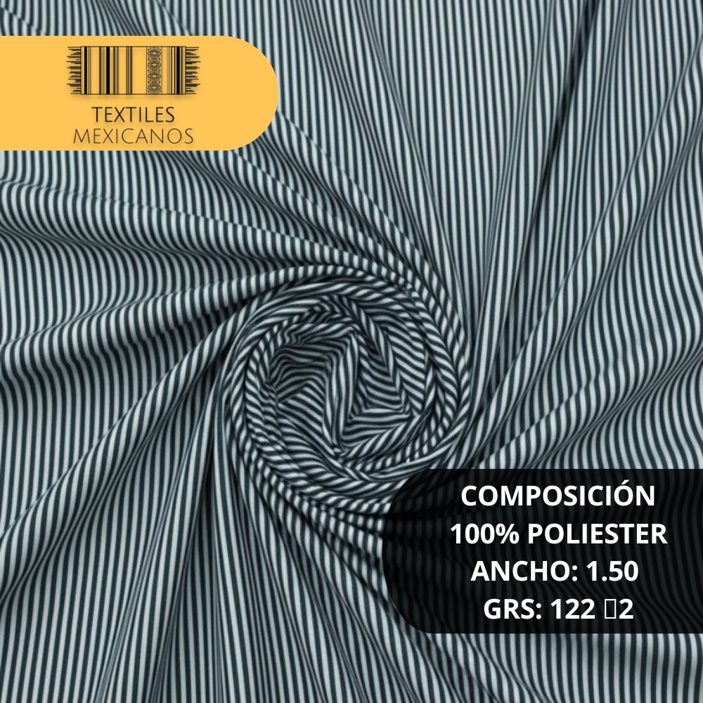 Tela Mil Rayas 100% Poliéster | Ligera, Resistente y Versátil (Ancho 1.50 m | 122 g/m²)