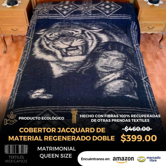 SuperCobertor Jacquard de Material regenerado  doble vista MATRIMONIAL/QUEEN SIZE