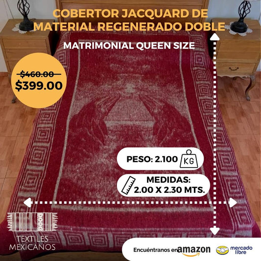 SuperCobertor Jacquard de Material regenerado doble vista MATRIMONIAL/QUEEN SIZE
